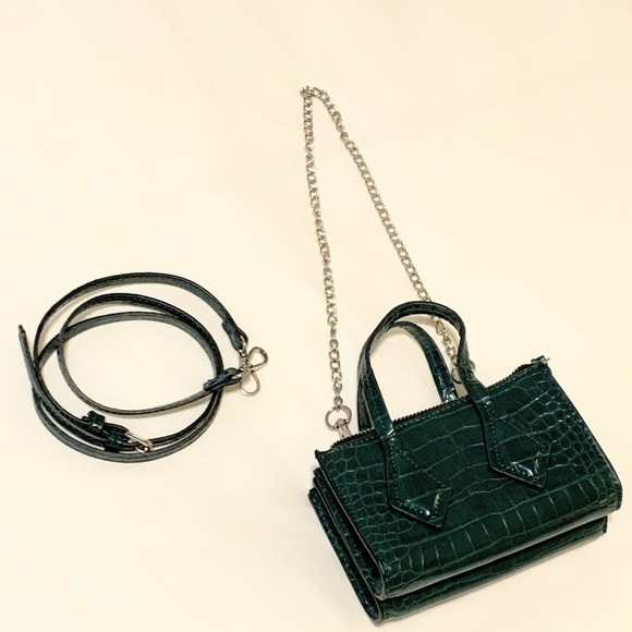 Zara Animal Print Mini Bag w. Strap | Emerald - Picture 4 of 8